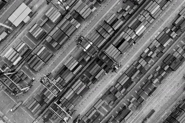 Shipping containers from above